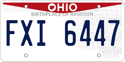 OH license plate FXI6447