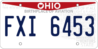 OH license plate FXI6453