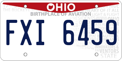 OH license plate FXI6459