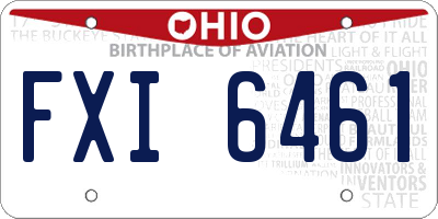OH license plate FXI6461