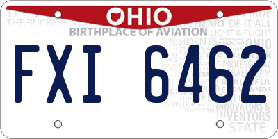 OH license plate FXI6462