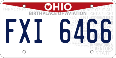 OH license plate FXI6466