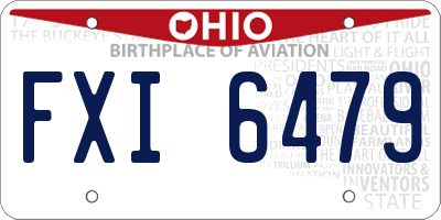 OH license plate FXI6479