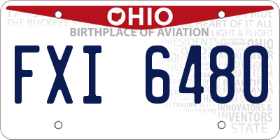 OH license plate FXI6480