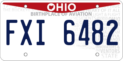 OH license plate FXI6482