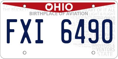 OH license plate FXI6490