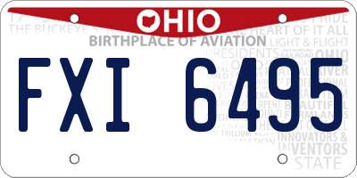 OH license plate FXI6495