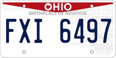 OH license plate FXI6497