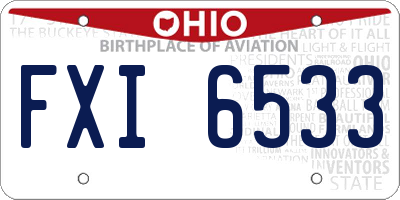 OH license plate FXI6533