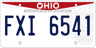 OH license plate FXI6541