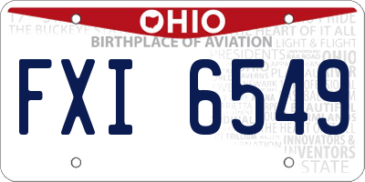 OH license plate FXI6549