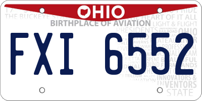 OH license plate FXI6552