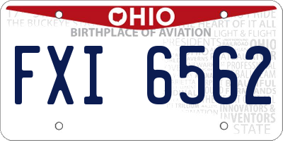 OH license plate FXI6562