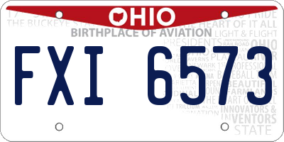 OH license plate FXI6573