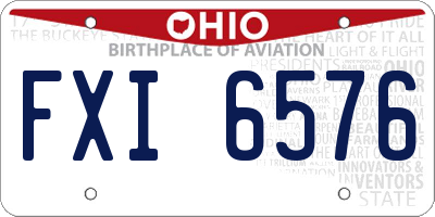 OH license plate FXI6576