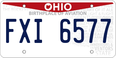 OH license plate FXI6577