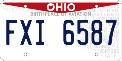 OH license plate FXI6587