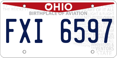 OH license plate FXI6597