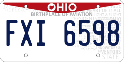 OH license plate FXI6598