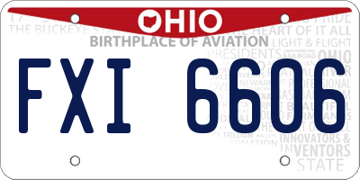 OH license plate FXI6606