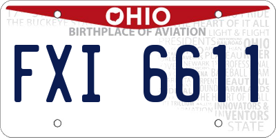 OH license plate FXI6611
