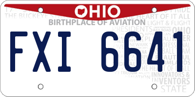 OH license plate FXI6641