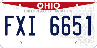 OH license plate FXI6651