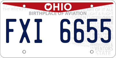 OH license plate FXI6655