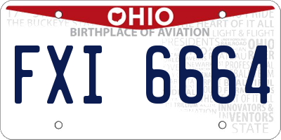 OH license plate FXI6664