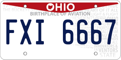 OH license plate FXI6667