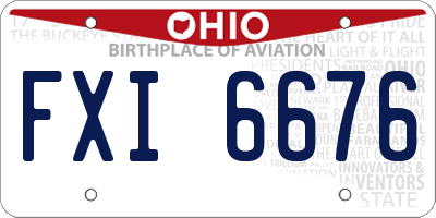 OH license plate FXI6676