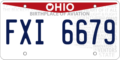 OH license plate FXI6679