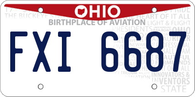 OH license plate FXI6687