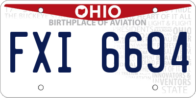 OH license plate FXI6694