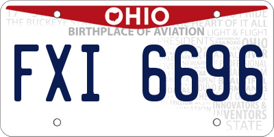 OH license plate FXI6696