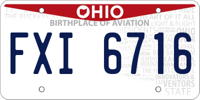 OH license plate FXI6716