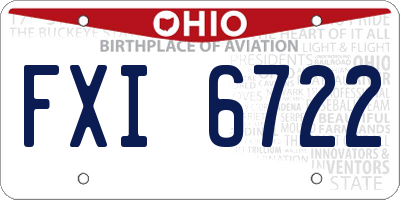 OH license plate FXI6722