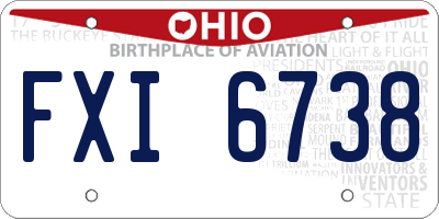 OH license plate FXI6738