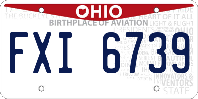 OH license plate FXI6739