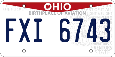 OH license plate FXI6743