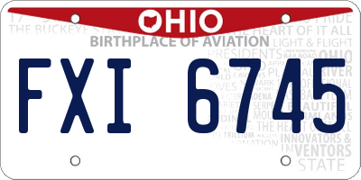OH license plate FXI6745