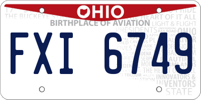 OH license plate FXI6749