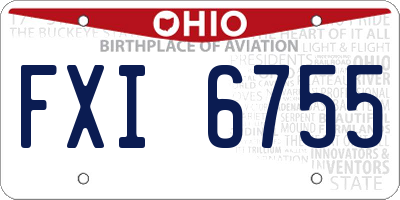 OH license plate FXI6755