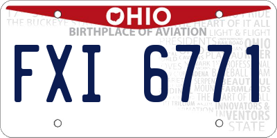 OH license plate FXI6771