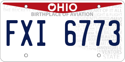 OH license plate FXI6773