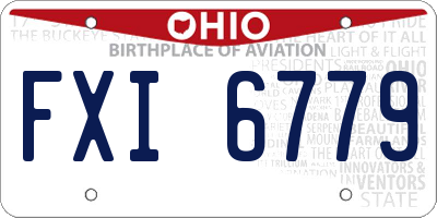 OH license plate FXI6779