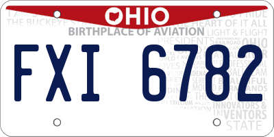 OH license plate FXI6782