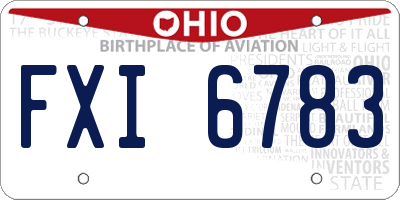 OH license plate FXI6783