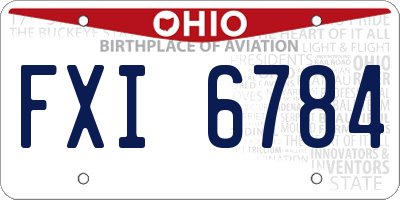OH license plate FXI6784