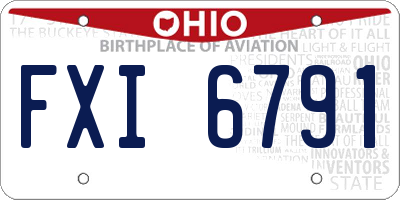OH license plate FXI6791